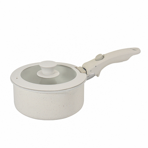 Antiadhésif Aluminium Crème Marbre Poignée Amovible Batterie De Cuisine Batterie De Cuisine À Domicile Batterie De Cuisine Four Sûr Ensemble De Cuisson - Product Image 2