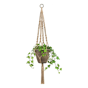Dropshipping 40\" Boho Style Plant Hangers Indoor Outdoor 4 Pcs Hanging Planter Basket Rope Flower Pot Home <b>Garden</b> - Product Image 4