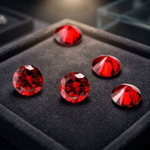 พลอยโกเมนสีแดงแบบเหลี่ยมเพชรพลอยเทียมธรรมชาติขนาด1.25มม. - Product Image 4