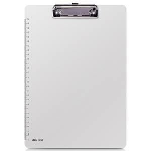 Deli Stationery 9248 Plastic A4 <b>Clipboard</b> Clip Board Office Study Holder White - Product Image 3
