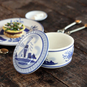 Boîte de rangement en céramique de style européen Delft Blue <span class=keywords><strong>Holland</strong></span> Design pour bijoux pour cadeaux d'anniversaire de mariage de la Saint-Valentin décor à la maison - Product Image 1
