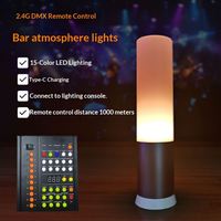 Lampe de table LED d'ambiance avec logo personnalisé, télécommande DMX, pour bar KTV, restaurant, charge USB, 15 couleurs, lumière nocturne