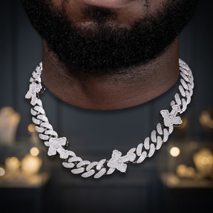 Real VVS1 AAAA Grade White Round Moissanite Cuban Link Chain in 925 Silver 13mm Luxury Best Birthday Gift - Product Image 3