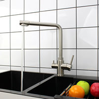 DOGO Acier Inoxydable 3 Voies Robinet Filtre À Eau Potable Robinet Robinet Triflow Robinets De Cuisine Mélangeur Filtre À Eau avec Osmose Inverse
