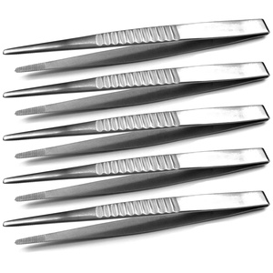 Pinzas de vendaje de pulgar, juego de 5 pinzas rectas de 12,5 cm para cirugía Dental, pinzas de tejido quirúrgico - Product Image 1