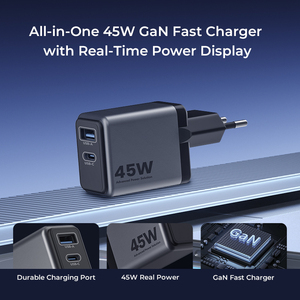 Cargador rápido PD GaN de 45W, cargador de pared USB C de 2 puertos con enchufe plegable, protección para portátiles OTP, Compatible con <span class=keywords><strong>iPhone</strong></span> y Samsung - Product Image 5