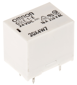 Relais de puissance <span class=keywords><strong>G5LE</strong></span>-<span class=keywords><strong>1</strong></span>-<span class=keywords><strong>E</strong></span> <span class=keywords><strong>DC24</strong></span>, bobine 24V, commutation 16A, SPDT, monté, contacts en argent, série <span class=keywords><strong>G5LE</strong></span> - Product Image 1