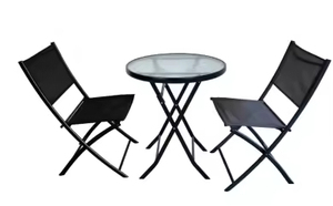 Thích hợp cho giải trí ngoài trời cao thẩm mỹ có thể gập lại thép tròn bàn kính - Product Image 4