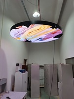 Panneau rvb vidéo mural écran Flexible P 2.5 intérieur Double face en forme de cercle écran LED Logo rond LED enseigne publicitaire