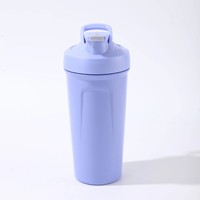 Bouteille shaker à protéines en acier inoxydable 710 ml (24 oz) avec logo personnalisé, tasse à clapet anti-fuite avec poignée pour la gym et les sports de plein air