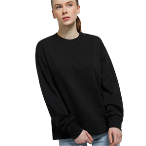Sweat-shirt décontracté pour homme, col rond, coupe classique, en molleton polyester/coton, séchage rapide, motif uni, automne - Product Image 1