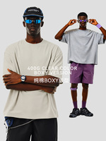 T-shirt Homme de Luxe de Haute Qualité en Coton Lourd 100% – Col Montant Uni, Coupe Oversize et Ample