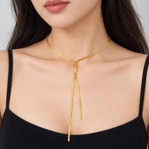Collar de Serpiente Retorcida de Acero Inoxidable con Baño de Oro al Vacío de 14K, Opciones en Oro, Plata y Bicolor - Product Image 4