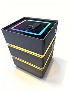 Modern Metal <b>Nightstand</b> with Wireless Charging Pad 3 Drawers Bedroom Furniture - Product Image 3