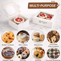Boîte à cupcakes personnalisée HONPAK, emballage transparent avec fenêtre, boîte à gâteaux et cupcakes blanche, 2, 4, 6, 12 trous