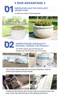 Pot Tanaman Bulat Besar dari Beton GRC Custom OEM ODM, Tahan Lama untuk Luar Ruangan, Cocok untuk Taman, Kebun Raya, dan Lanskap
