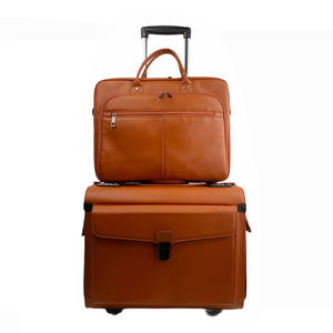 Valise Trolley Personnalisée en Cuir Mans Bagages Compagnie Aérienne d'Embarquement Voyage Sac à Bagages Ensemble Porte-Documents - Product Image 1