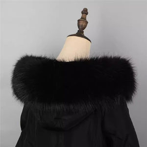 Colliers à capuche en fourrure chaude poilue blanche naturelle pour <span class=keywords><strong>femmes</strong></span> hommes - Product Image 5