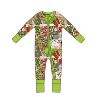 Pyjama grenouillère zippé pour nouveau-né en bambou, motif animaux de la ferme, de la marque Character Brand