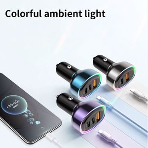High Quality Led Car Charger Rgb Quick <b>Charge</b> PD Charger A+<b>C</b> Power Adapter USB-<b>C</b> Car Charger for Mobile Phone - Product Image 6