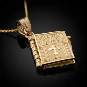 İslam Allah müslüman kolye altın fotoğraf madalyon kutusu din İslam takı kuran kitap açılabilir kolye