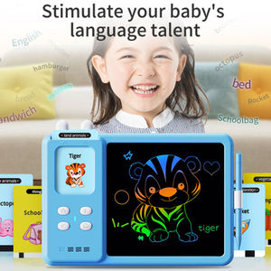 Pad para niños de 8,5 pulgadas, dibujo en inglés, tableta de escritura LCD, tarjetas Flash parlantes, tablero de escritura a mano, máquina de tarjetas de aprendizaje, juguetes calientes <span class=keywords><strong>2</strong></span> en 1 - Product Image 3