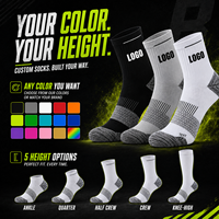 Chaussettes de basketball personnalisées en tricot avec logo pour hommes, respirantes, anti-humidité, chaussettes de sport, chaussettes athlétiques courtes avec logo personnalisé