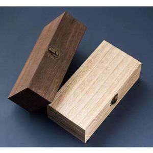 Paulownia Wood Storage <b>Box</b> Rectangle <b>Lockable</b> Desktop Jewelry Organizer Natural Wood Color Rustic Style - Product Image 2