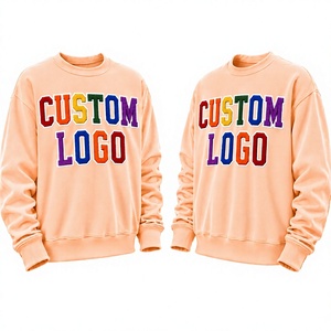 Sweat-shirt à col rond avec logo personnalisé imprimé en strass, unisexe, coupe classique, décontracté, pull en tricot d'automne, 100% coton floqué - Product Image 3