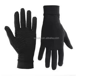 Manufacturer Copper Full Finger Compression Gloves Anti-Slip Arthritis Gloves For Hand Pain Promoting Healing