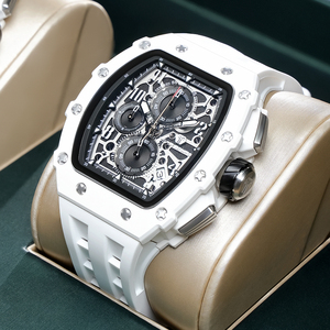 <span class=keywords><strong>Montre</strong></span> à quartz <span class=keywords><strong>TSAR</strong></span> BOMBA, fabrication directe, pour homme, <span class=keywords><strong>montre</strong></span>-bracelet de luxe de forme tonneau avec bracelet en silicone, pour la mode et les affaires - Product Image 4