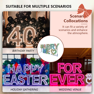 Lettres et chiffres géants LED RGB de 3 et 4 pieds, effet néon, pour mariages, anniversaires, événements de remise de diplômes et autres fêtes - Direct Usine - Product Image 6