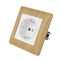 Mvava New Design Wood Color PC Curved Panel EU FR Home 250v Single Wall Socket And Control Light Push Button Electrical Switch