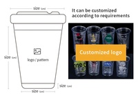 Gobelets en plastique jetables à paroi simple avec logo personnalisé 12oz/16oz/24oz Gobelet PP Boba avec couvercle pour fêtes Milkshakes & Bubble Tea