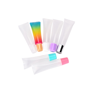 Wholesale 15ml Empty Soft Transparent Squeeze Plastic Lipgloss Tube Cosmetic Empty Lip Gloss Containers Tubes