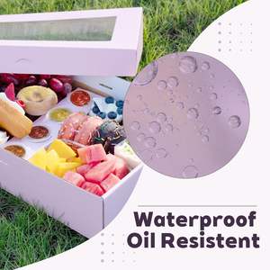 Scatola per Servire Pasticceria <span class=keywords><strong>in</strong></span> Cartone Resistente, Vassoio per Alimenti Assortiti con Coperchio, Stabilmente Riempibile, per Catering, Viaggi e Feste - Product Image 5