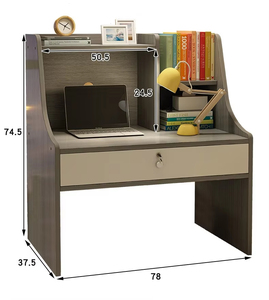 Escritorio de Computadora Convertible Ecológico Marca WMJ con Estantería y Cajón, Fácil de Armar, Ideal para Dormitorios Universitarios, para Laptop y Escritura - Product Image 6