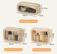 Ensemble de trousses de toilette transparentes en PVC imperméable, trousse de maquillage, trousse de rangement de voyage