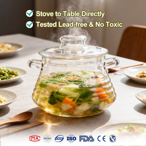Juego <span class=keywords><strong>de</strong></span> Utensilios <span class=keywords><strong>de</strong></span> Cocina <span class=keywords><strong>de</strong></span> Vidrio Borosilicato Acanalado <span class=keywords><strong>de</strong></span> 3 Piezas, Ollas Comerciales para Restaurantes, Hoteles y Servicios <span class=keywords><strong>de</strong></span> Catering - Product Image 4