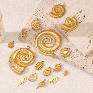 Thép không gỉ các loại khác nhau vỏ ốc xà cừ quyến rũ sinh vật biển vàng màu mặt dây không thấm nước dangles Dây chuyền làm đồ trang sức - Product Image 3