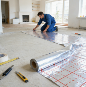 Film d'isolation thermique réfléchissant laminé BOPP <span class=keywords><strong>personnalisable</strong></span> avec revêtement alimentaire pour utilisation dans les systèmes de chauffage par le sol résidentiels - Product Image 1