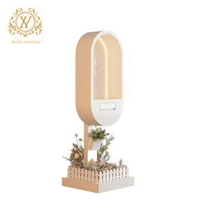 Cabine téléphonique vintage blanche moderne avec livre d'or audio et éclairage LED pour décoration extérieure et intérieure de mariage et de fête - Product Image 6