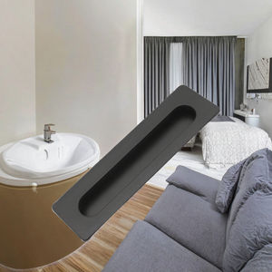 Poignées de meubles de cuisine et de placards en acier inoxydable noir invisibles et modernes pour hôtels - Product Image 3