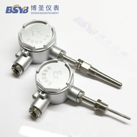 Probe Sensor Suhu 3 Kawat Pt100 RTD -50 hingga 300C dengan Kotak Sambungan Tahan Air, Termometer Tahan Lama Berlapis Baja IP65