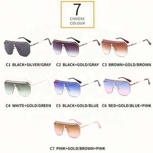 Lunettes de soleil tendance sans monture 2021 personnalisables avec logo, protection UV400, verres monobloc surdimensionnés pour hommes et femmes – Meilleures ventes - Product Image 3