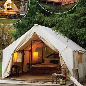 Dijual Tenda Safari Kanvas Mewah untuk Keluarga, Tenda Kamping Semi Permanen Nyaman