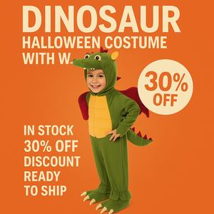 Ready Stock Kids Dinosaur Costume Halloween Dragon Outfit with Tail and <strong>Wings</strong> - Product Image 4