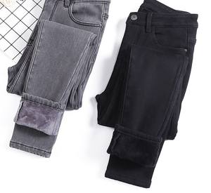 Pantalones Vaqueros Ajustados de Terciopelo Grueso <span class=keywords><strong>para</strong></span> Mujer, Cintura Alta, Cálidos, Elásticos, Casuales, Tipo Tubo, <span class=keywords><strong>para</strong></span> <span class=keywords><strong>Adolescentes</strong></span> - Product Image 5