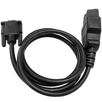 Cable de Extensión de Diagnóstico DB9 OBD2 de 1M (3.3 pies), Adaptador RS232, Puerto Hembra de 16 Pines, Macho OBDII, Blindado, Recubierto de Cobre Estañado, con Cubierta de PVC