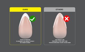<span class=keywords><strong>Uñas</strong></span> <span class=keywords><strong>postizas</strong></span> acrílicas Beetles French Tip con pegamento, forma almendrada corta, 4 en 1, con base y primer de gel preaplicados. - Product Image 3